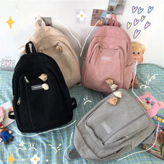 Teen Striped Corduroy Backpack
