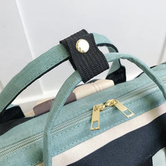 Striped Mummy Bag Multi-Function Maternal and Child Package Backpack
