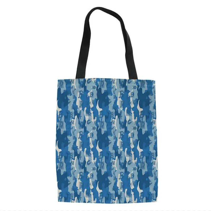 Camouflage Canvas Shoulder Bag for Shopping Men Women