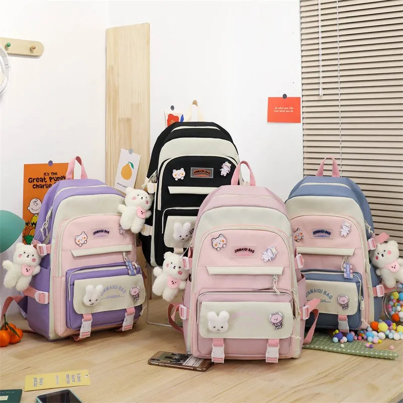 Student Girls School Bag Set High-Capacity Teen Girl Schoolbag