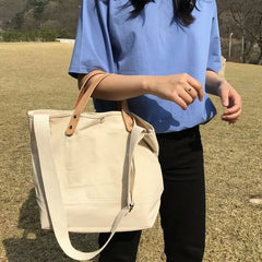 Student Schoolbag Classic Canvas Handbag Shoulder Bag