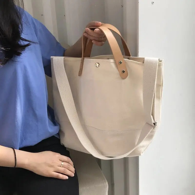 Student Schoolbag Classic Canvas Handbag Shoulder Bag