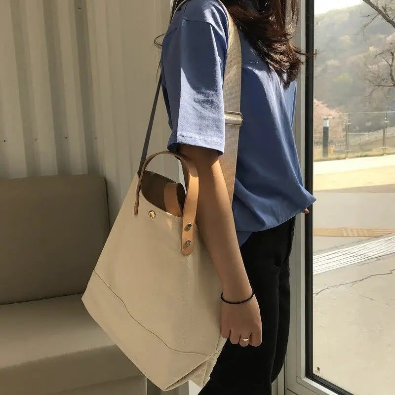 Student Schoolbag Classic Canvas Handbag Shoulder Bag