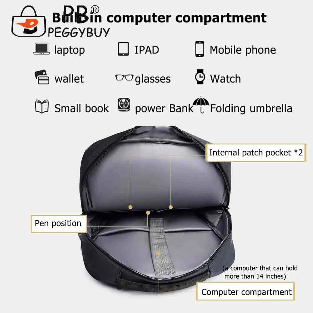 Student Travel Laptop Backpack - High Oxford Shoulder Knapsack with USB Charging