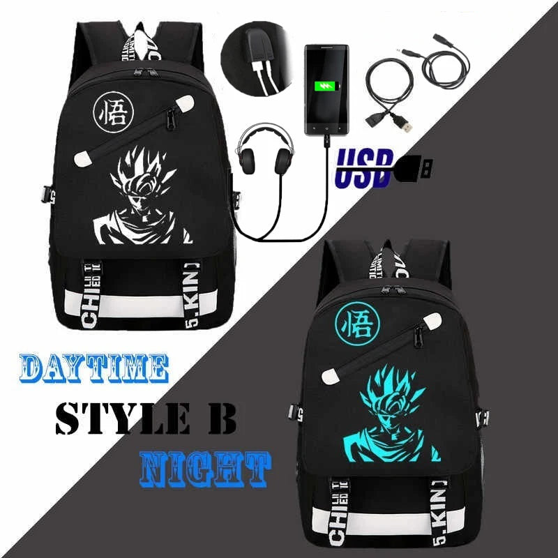 Goku School Backpacks USB Charging for Teenagers Travel Large Capacity