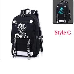Goku School Backpacks USB Charging for Teenagers Travel Large Capacity
