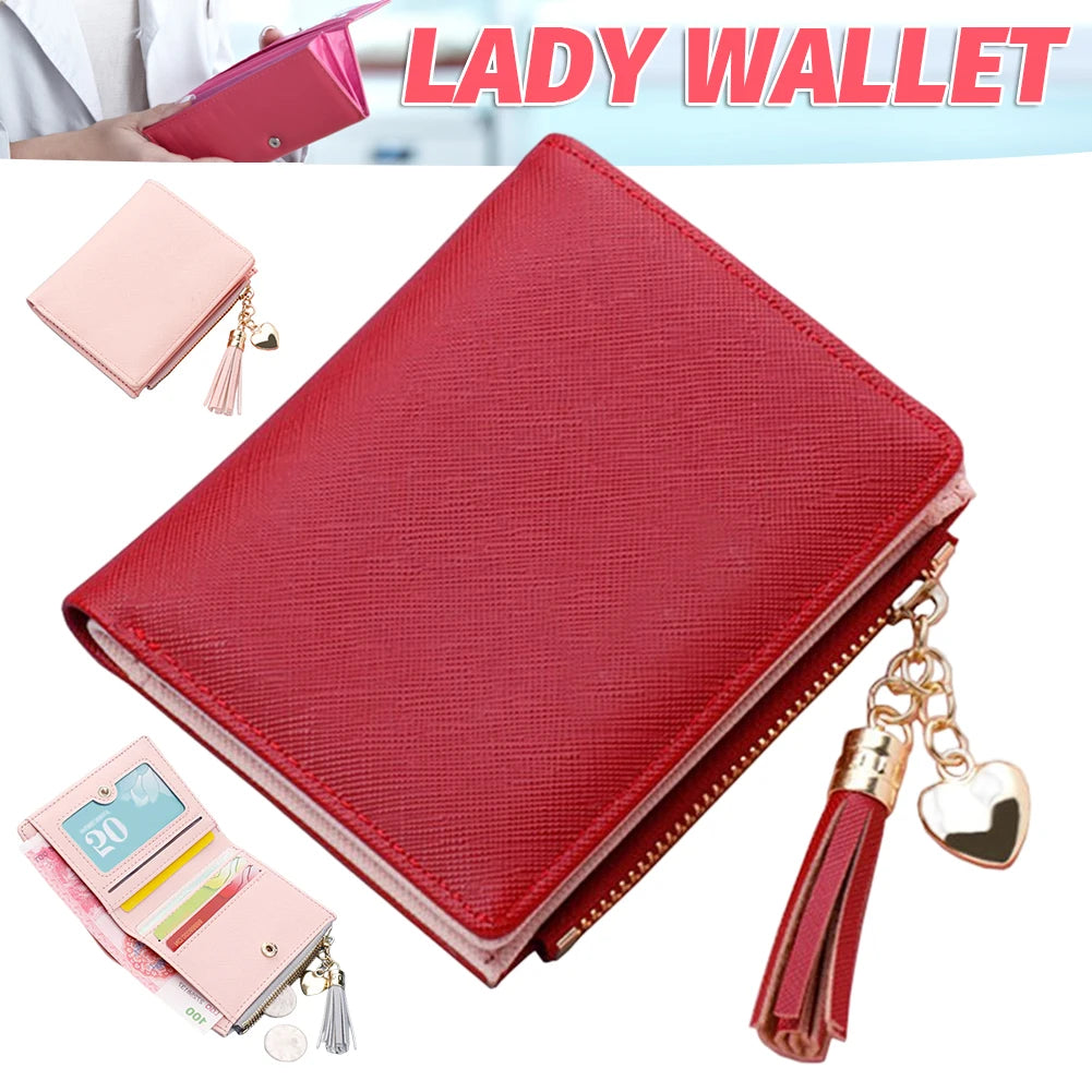 Women's Short Tassel Wallet Clutch Bag for Traveling