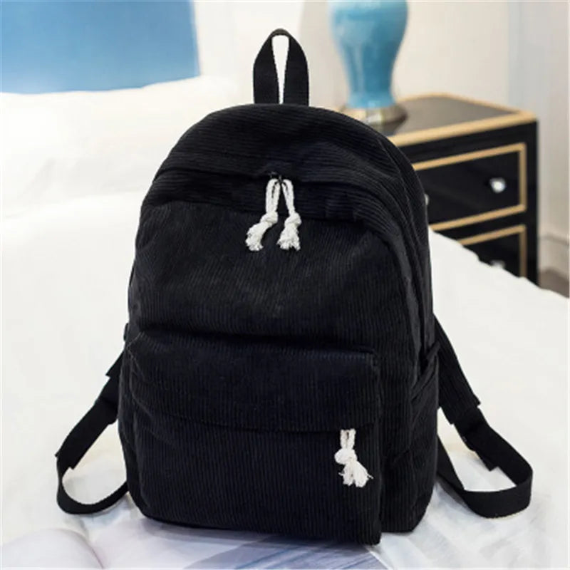 Girls Corduroy School Backpack