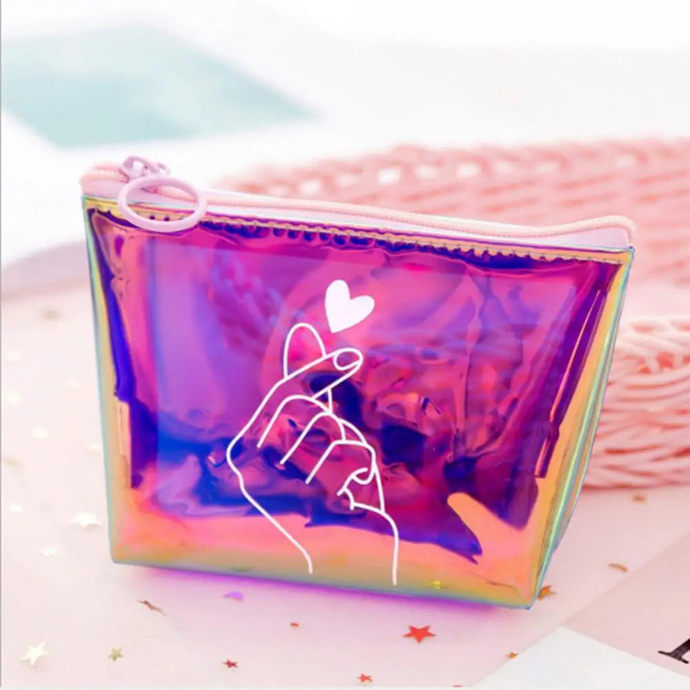 Faux Leather Water Resistant Cosmetic Bag for Outdoor Storage