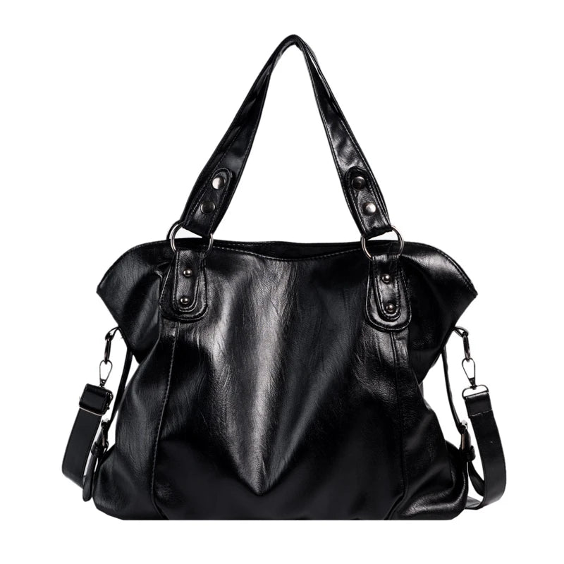 Stylish Large Women's Shoulder Bag Soft Leather High Capacity Tote Hand