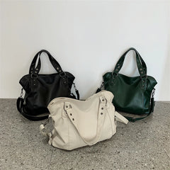 Stylish Large Women's Shoulder Bag Soft Leather High Capacity Tote Hand