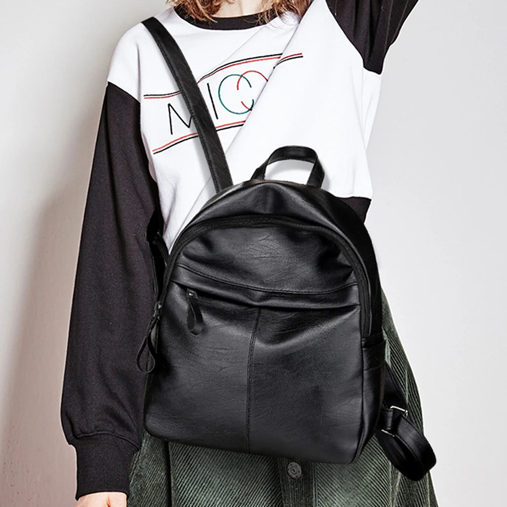 Women Backpack Preppy Style Rucksack PU Leather Handbags