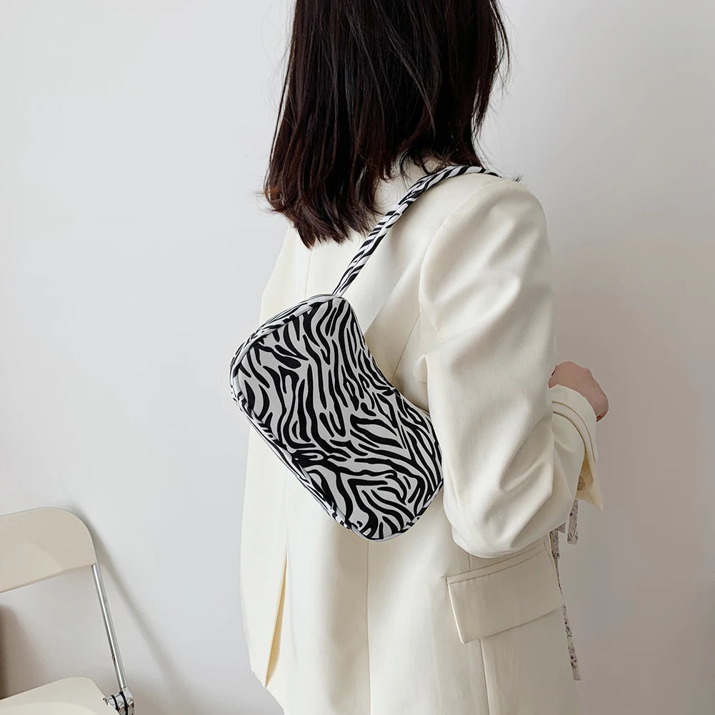 Animal Printing Canvas Shoulder Bag for Daily Shopping
