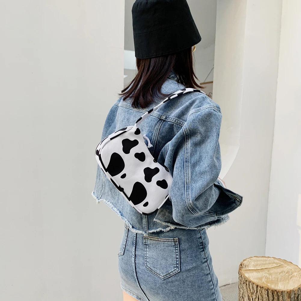 Animal Printing Canvas Shoulder Bag for Daily Shopping