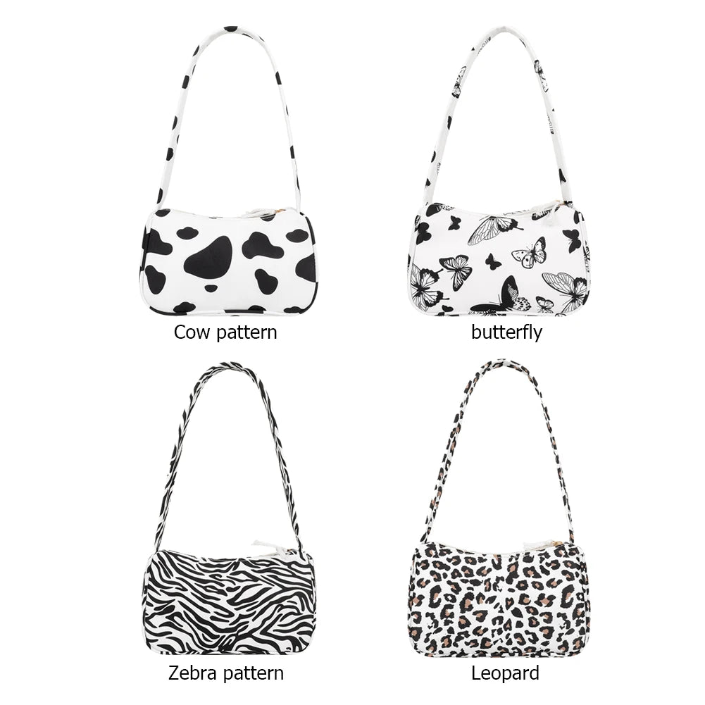 Animal Printing Canvas Shoulder Bag for Daily Shopping
