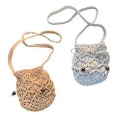 Stylish Woven Shoulder Bag Bucket Bag Phone Purse Mini Women's Summer Beach Hand