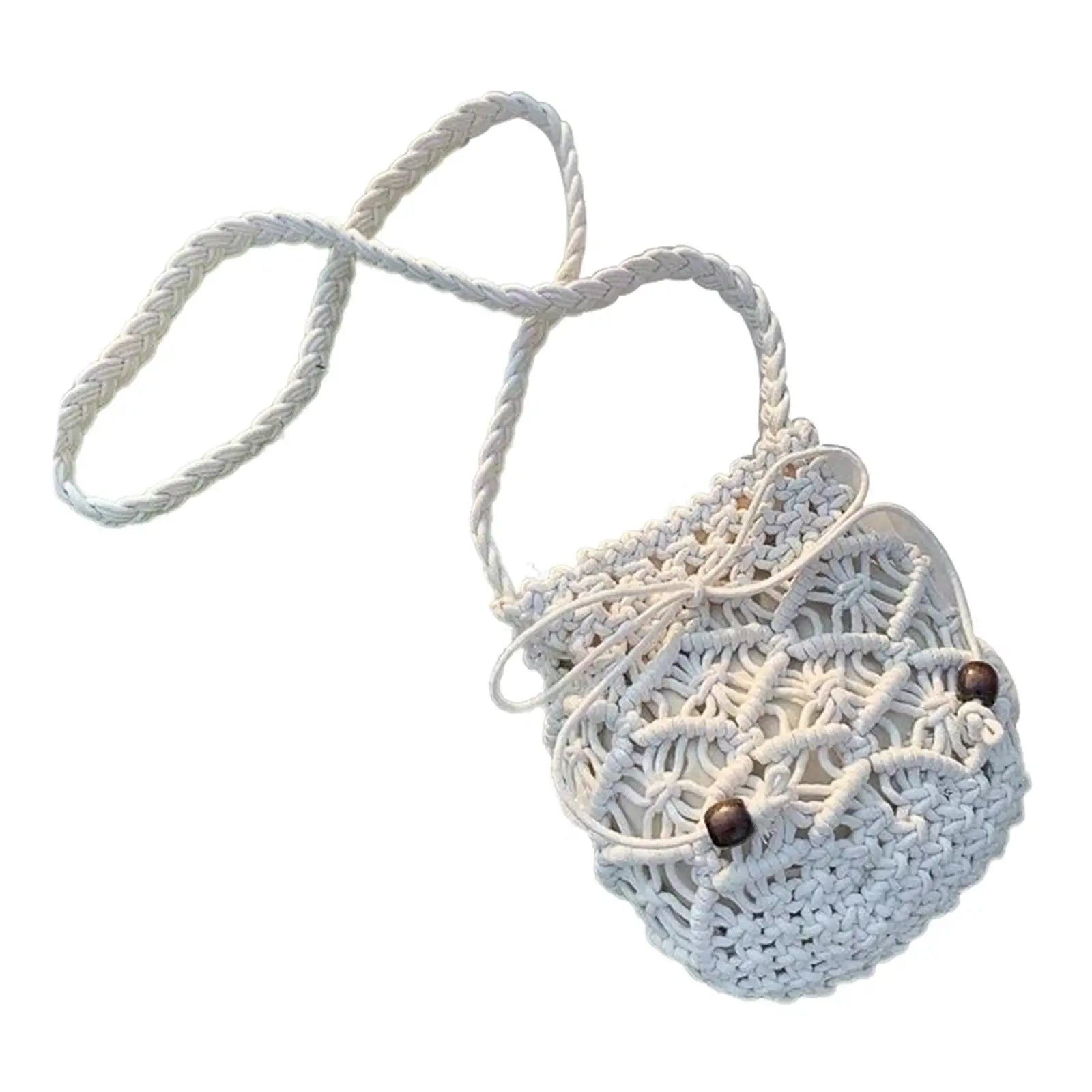 Stylish Woven Shoulder Bag Bucket Bag Phone Purse Mini Women's Summer Beach Hand