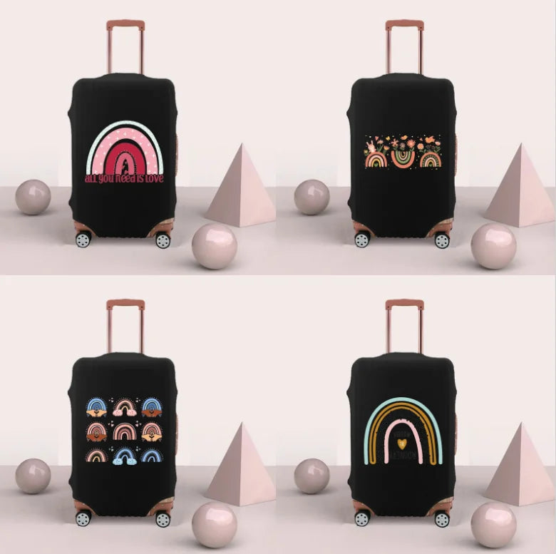 Travel Luggage Cover Elastic Dust Washable Protective Anti-scratch Rainbow