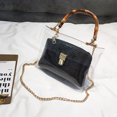 Small Handbag Transparent Women Hand Bags Chain Straw Bag Lady Travel Beach Shou