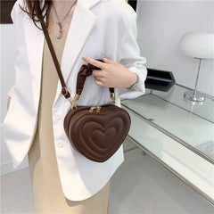 Summer Heart-shaped Shoulder Bags for Women PU Leather Crossbody Bags
