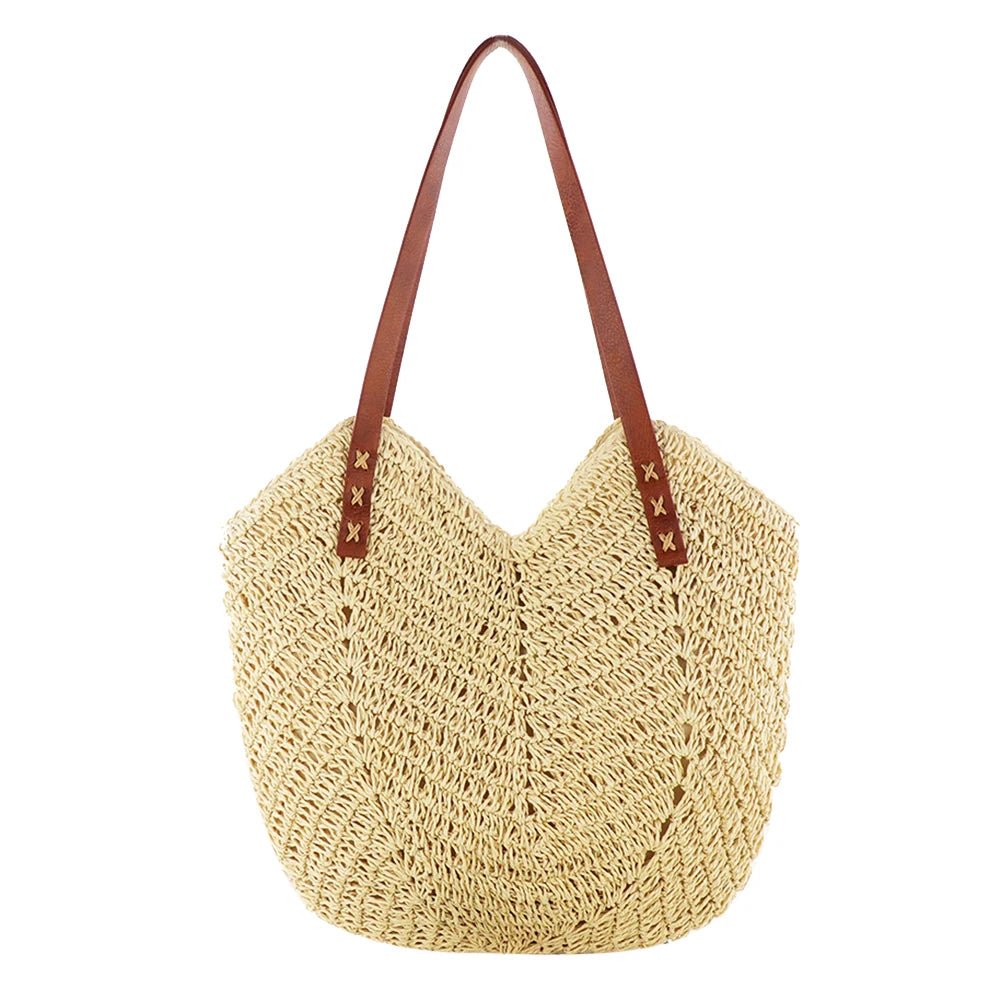 Summer Beach Vacation Straw Handbag Casual All-match Hollow Totes