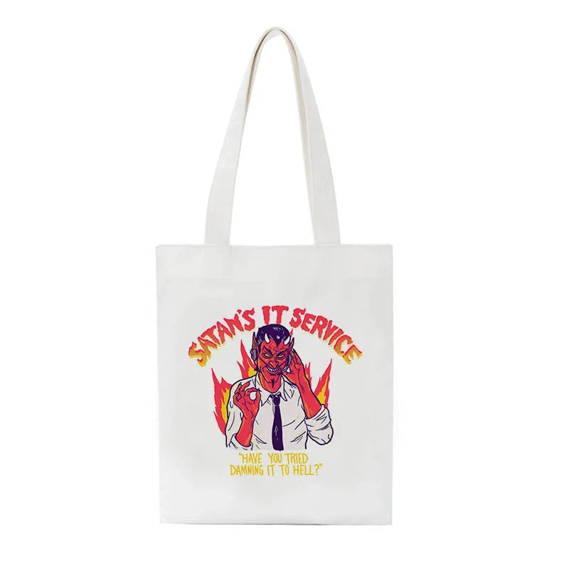 Summer Devil Satan Casual Women Canvas Fun Punk Harajuku Large-capacity