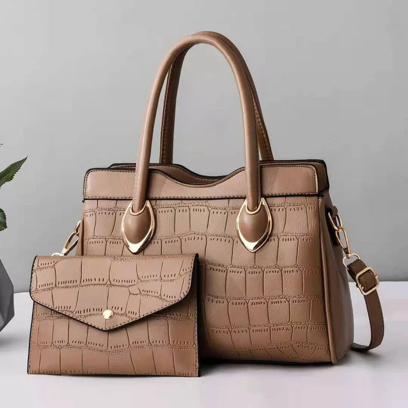 Summer Stone Pattern Handbag All-match Large Capacity One-shoulder Women