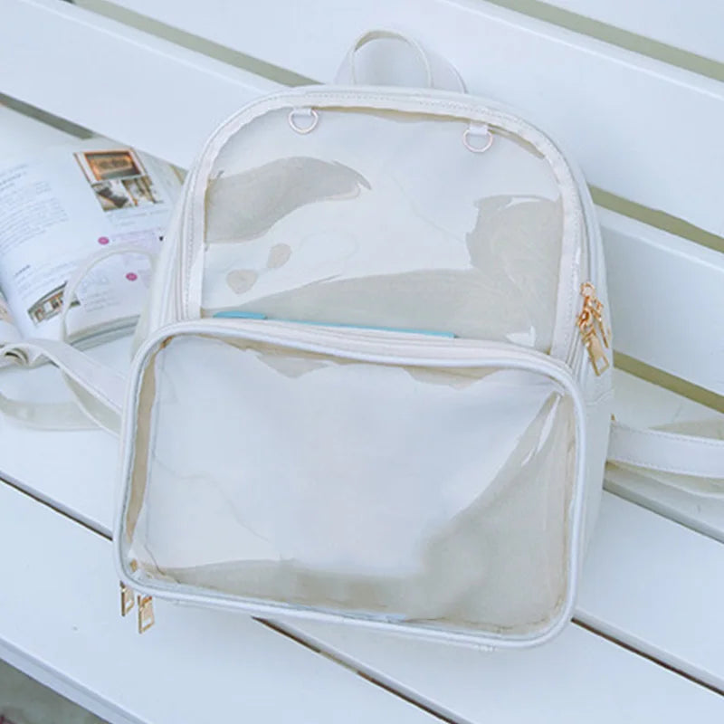 Summer Women Backpack Transparent Student Bags High Clear Versatile Backpacks Wo