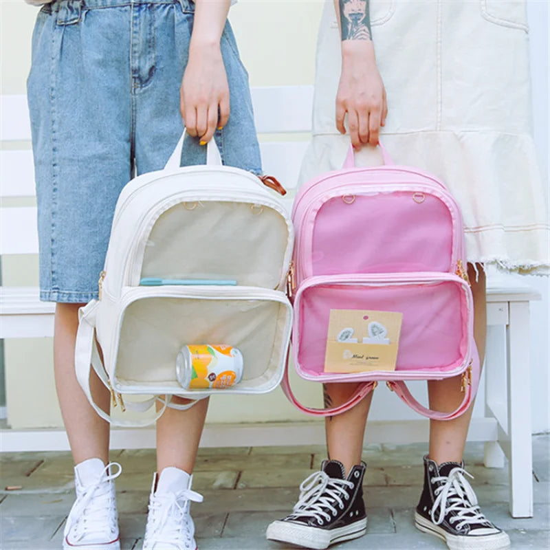 Summer Women Backpack Transparent Student Bags High Clear Versatile Backpacks Wo