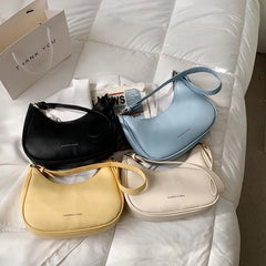Summer Half-moon Underarm Bag PU Leather Shoulder Bag