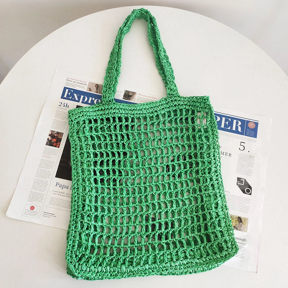 Summer Hand-Woven Beach Vacation Bags Hollow Casual Portable Net Crochet