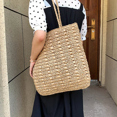 Bohemian Straw Beach Totes Handbag Lady Travel Shopper Weaving Bags
