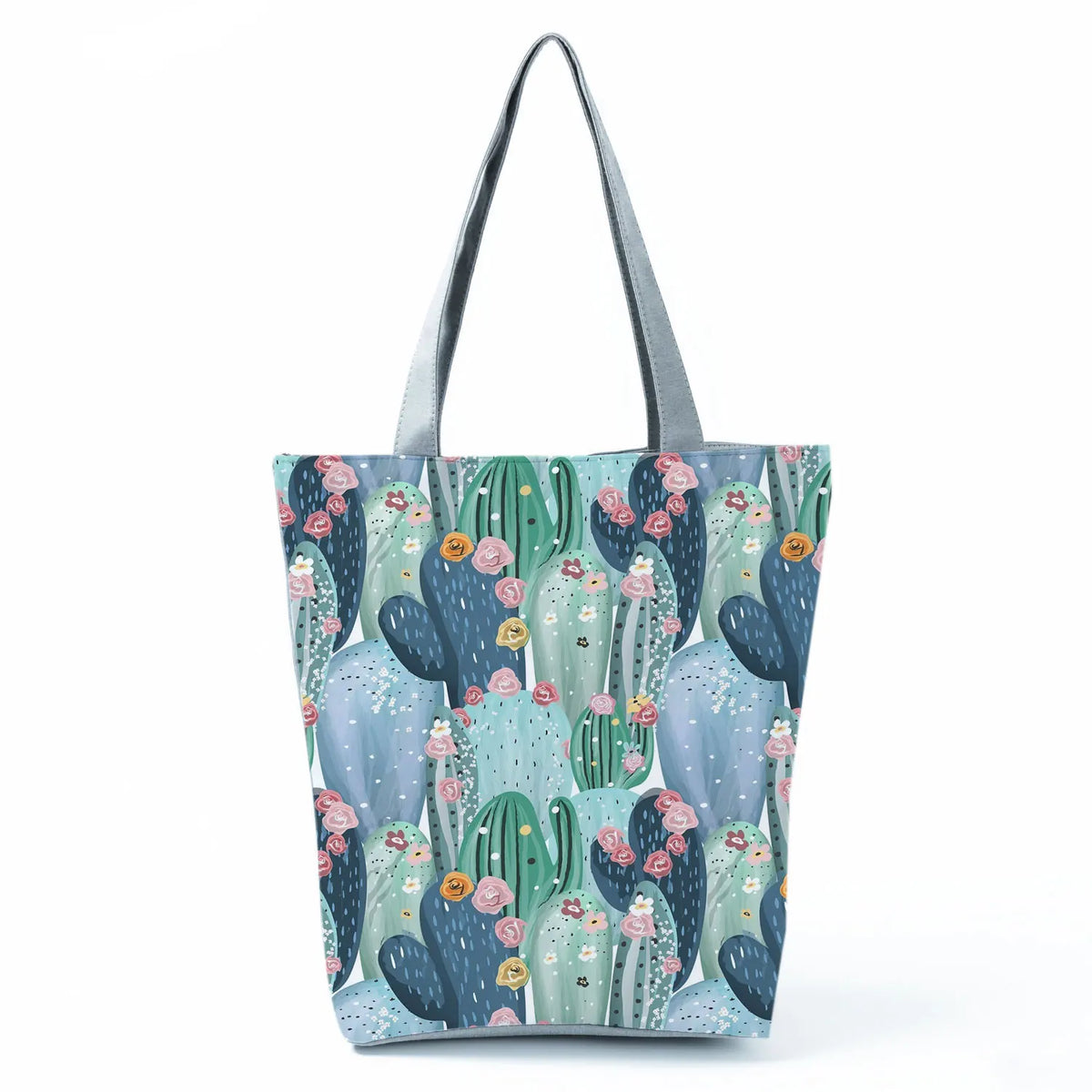 Summer Portable Shopping Bag Foldable Beach Shoulder Bag Cactus Tote Bags