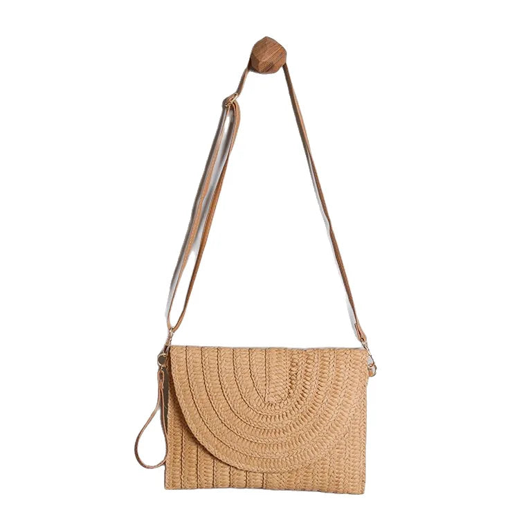 Summer Holiday Beach Crossbody Messenger Bag Straw Shoulder Bags