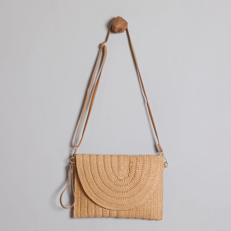 Summer Holiday Beach Crossbody Messenger Bag Straw Shoulder Bags