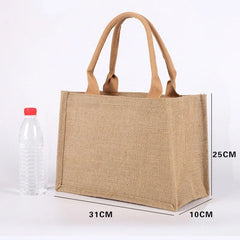 Summer Large Capacity Linen Beach Tote Bag Shoulder Handbag