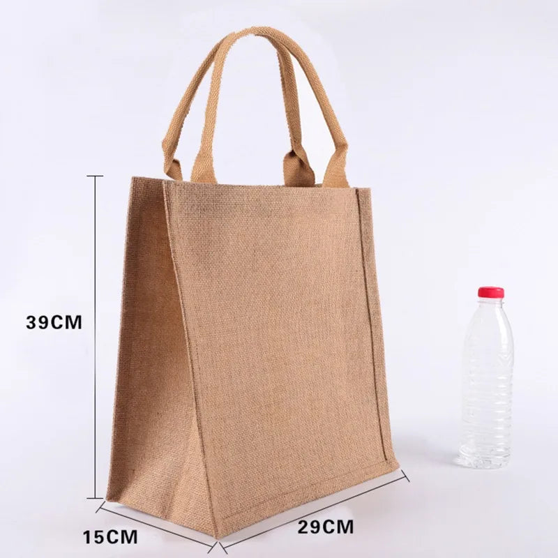 Summer Large Capacity Linen Beach Tote Bag Shoulder Handbag