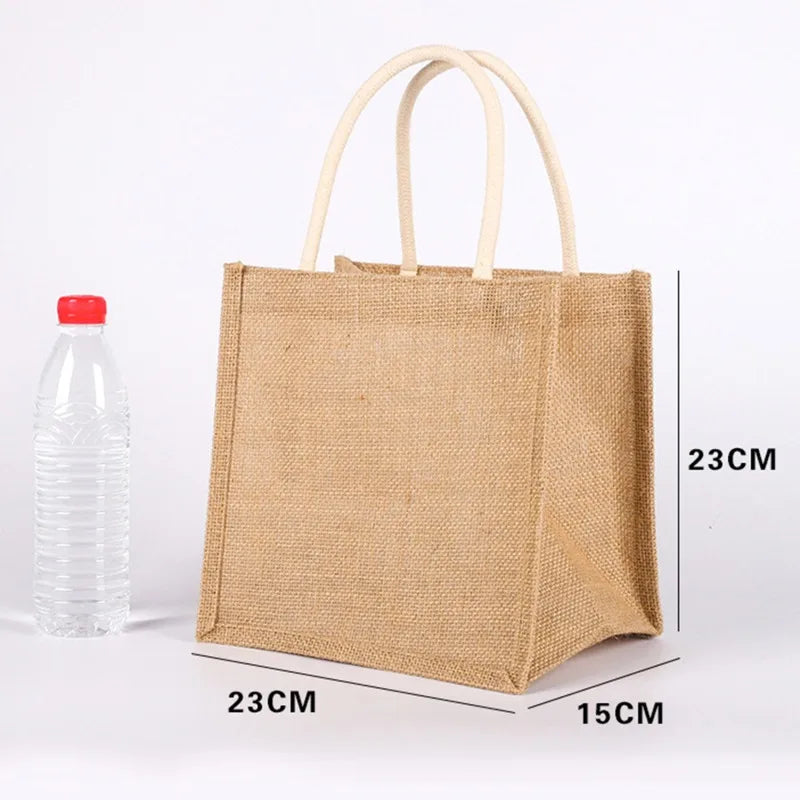 Summer Large Capacity Linen Beach Tote Bag Shoulder Handbag