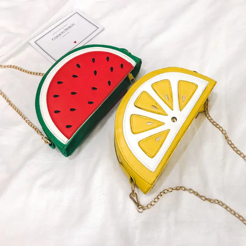 Summer Female Bag PU Leather Women Bag Fruit Packet Chain Shoulder Messenger Bag