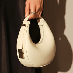 Summer Half-moon Underarm Bag for Women PU Leather Shoulder Bag