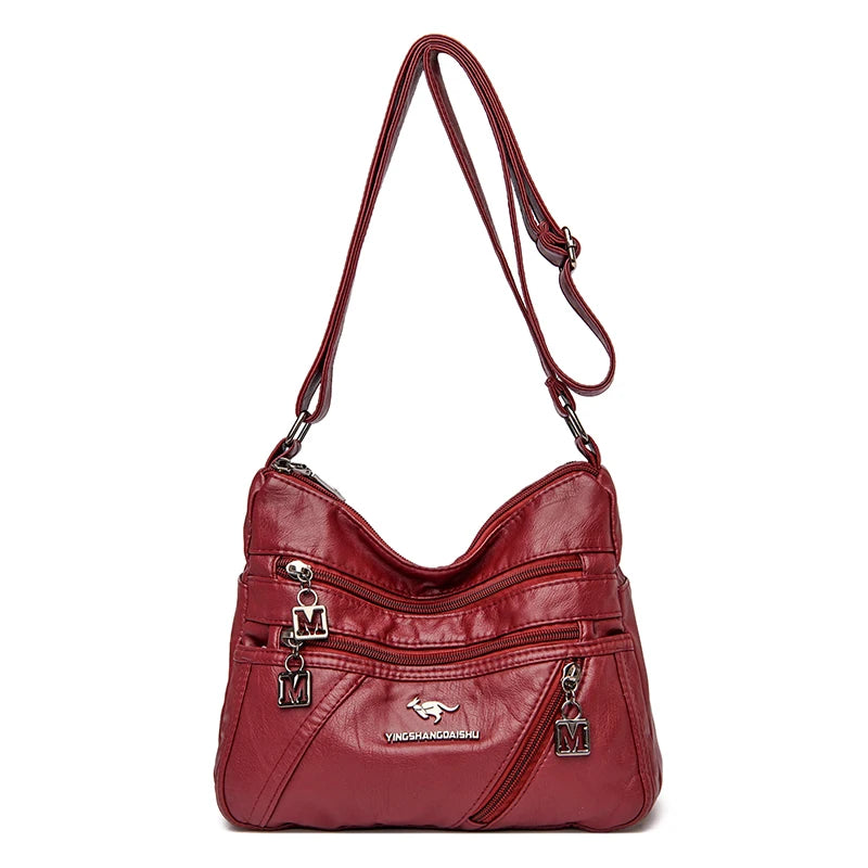 Summer Soft Leather Ladies Bag Hot-Selling Shoulder Bag Stitching Messenger Sac