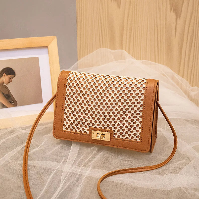 Summer Women's Messenger Bag Mesh Bag One-shoulder Mobile Phone Bag