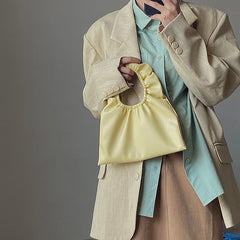 Summer Pleated Handlebags For Women PU Cloud Bags