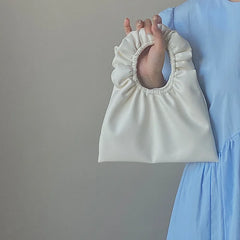 Summer Pleated Handlebags For Women PU Cloud Bags