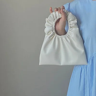 Summer Pleated Handlebags For Women PU Cloud Bags