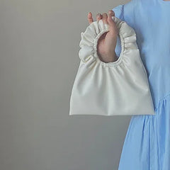 Summer Pleated Handlebags For Women PU Cloud Bags