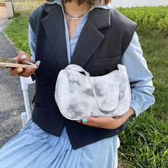 Summer Canvas Underarm Bag Zipper Lady Shoulder Bag