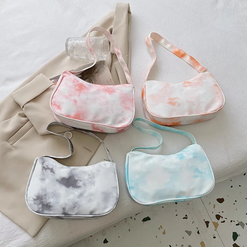 Summer Canvas Underarm Bag Zipper Lady Shoulder Bag