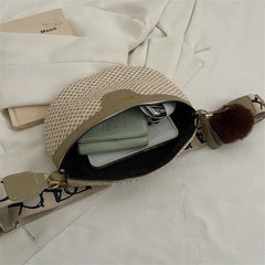 Summer Straw Waist Bag Casual Belt Bags Fanny Pack Banana Chest Pack