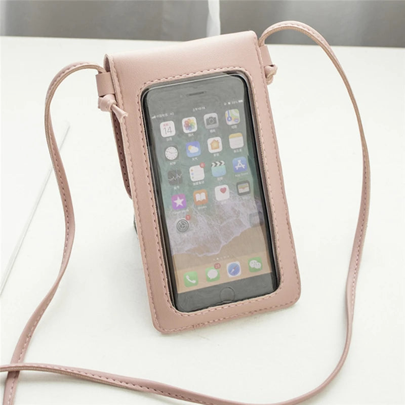 Summer Woman Hollow Out Phone Bag Ladies Flap Touch Screen Phone Shoulder Bag